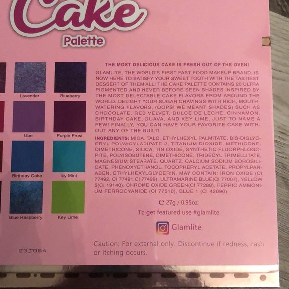 Glamlite Cake Palette 20 Pan Eyeshadow Palette Sealed 27g NIB - Picture 7 of 13